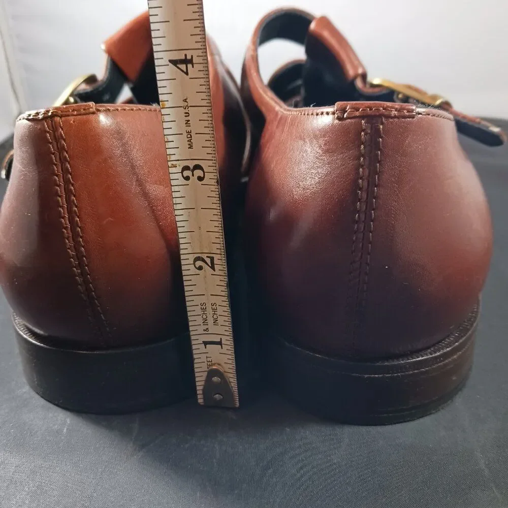 Vintage PITTI Shoes Men's Brown Leather Casual Sandal size 9.5M